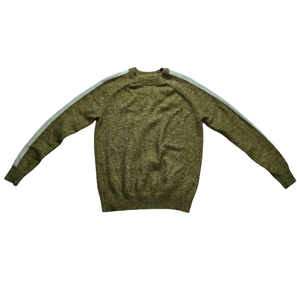 Hawker Rye Crewneck Sweater Green Raglan Stripe Casual Men’s‎ Small